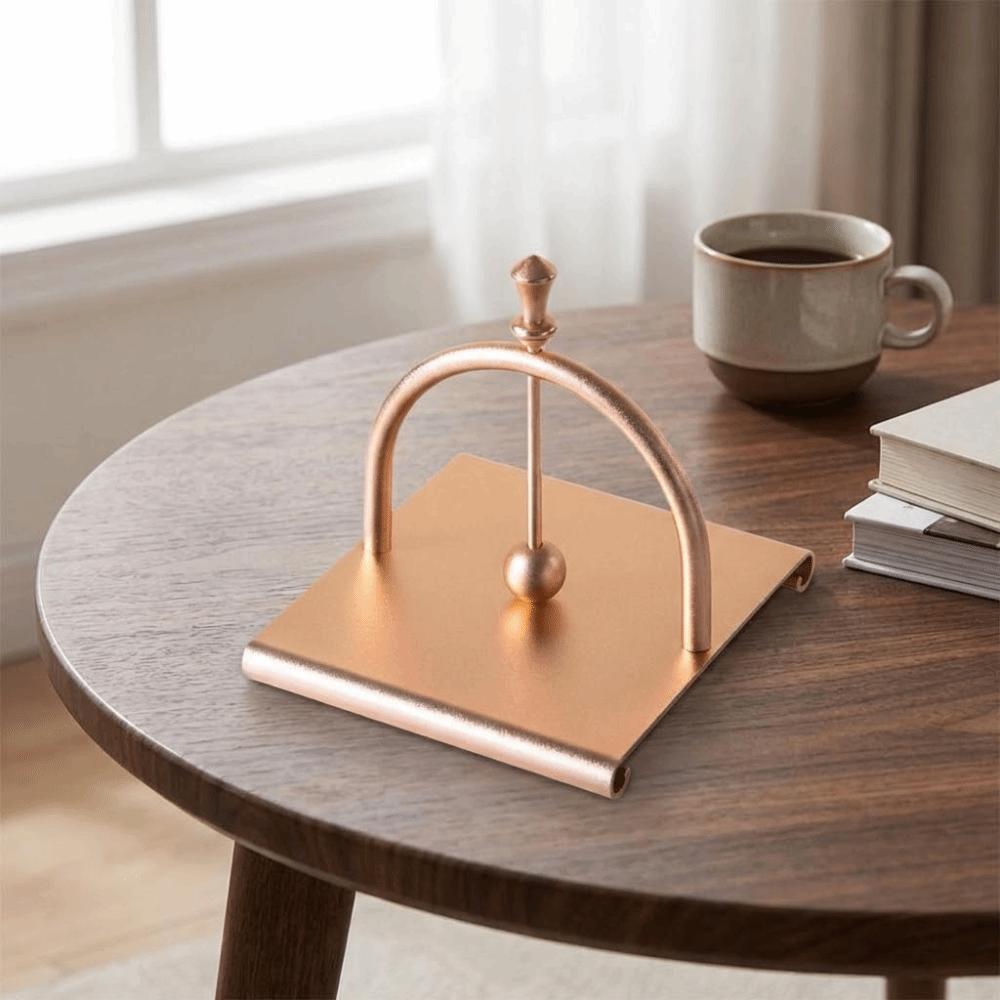 Retro Square Tissue Holder Creative European Style Arch Bridge Napkin Dispenser Light Luxury with Handle Aluminum Napkin Stand