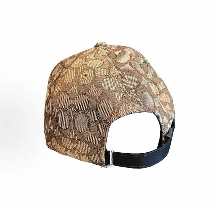 Coach Signature Flat Brim Baseball Hat, Allover Classic C Monogram Print Hard Crown Luxury UV Protection Street Skate Cap