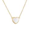 Jewelry Silver 925 Mother of Pearl Shell Heart Chain Necklaces Love for Women