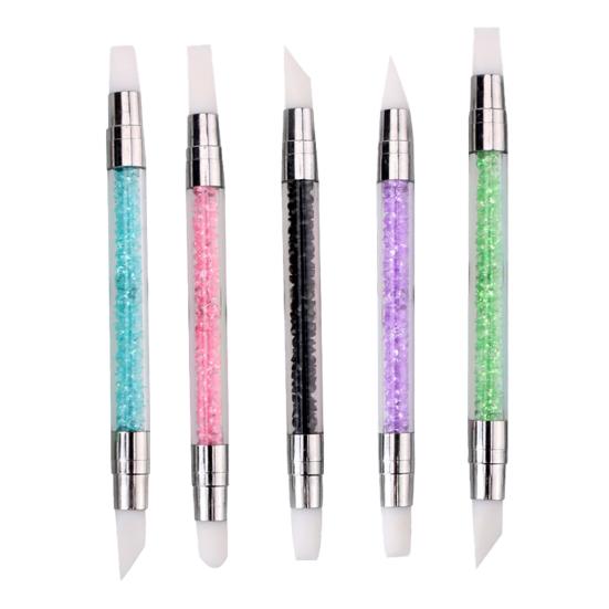 5Pcs Nail Art Pen Silicone Brushes for Nails Dual Tipped Nail Design Brushes Ergonomic Sculpting