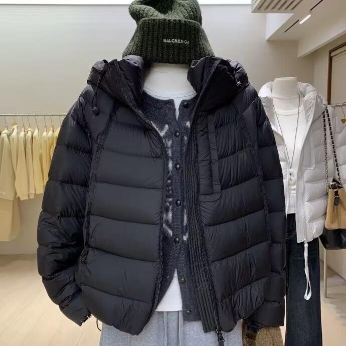Winter Pinghu New Hooded Ribs Women's Down Jacket Short Versatile Casual Small Puff