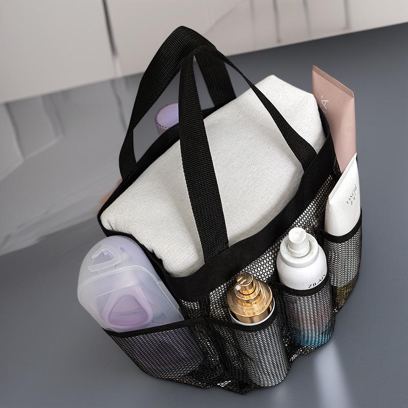 Multifunctional Mesh Beach and Makeup Bag with Multi-Pockets