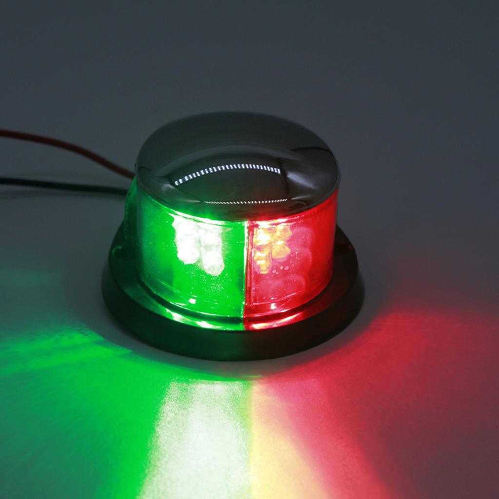 LED Boat Navigation Light Red and Green Marine Navigation Light Boat for Pontoon Yacht  12V Silver Plated Frame