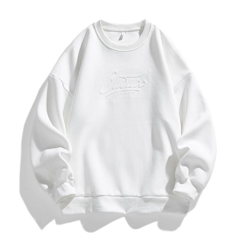 

Dm свободный большой толстовка с капюшоном повседневный однотонный стальной печатный буквенный пуловер круглый вырез топ для мужчин XL