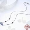 S925 Sterling Silver Blue Zircon Guardian Eye Pendant Necklaces Lucky Eye Neck Chain for Women Fine Jewelry