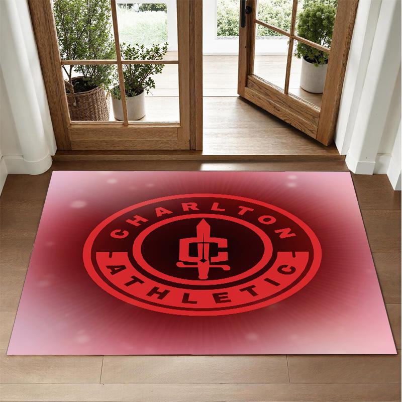 Charlton Athletic FC Design Crystal Velvet Rug Soft Decorative Mat for Bedroom Entrance