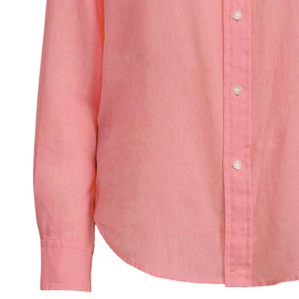 Polo Ralph Lauren Solid Color Logo Embroidered Single-Breasted Long Sleeve Shirt Women Shirts Pink 211867454-020