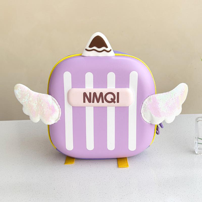 Small Class Kindergarten Children's Schoolbags, Cute Cartoon Wing Eggshell Backpacks for Girls and Boys