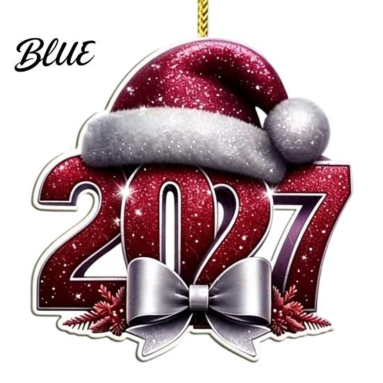 2027 Year Hanging for New 2D Flat Hat Ornament Ornaments Christmas Acrylic Decoration Tree Pendants