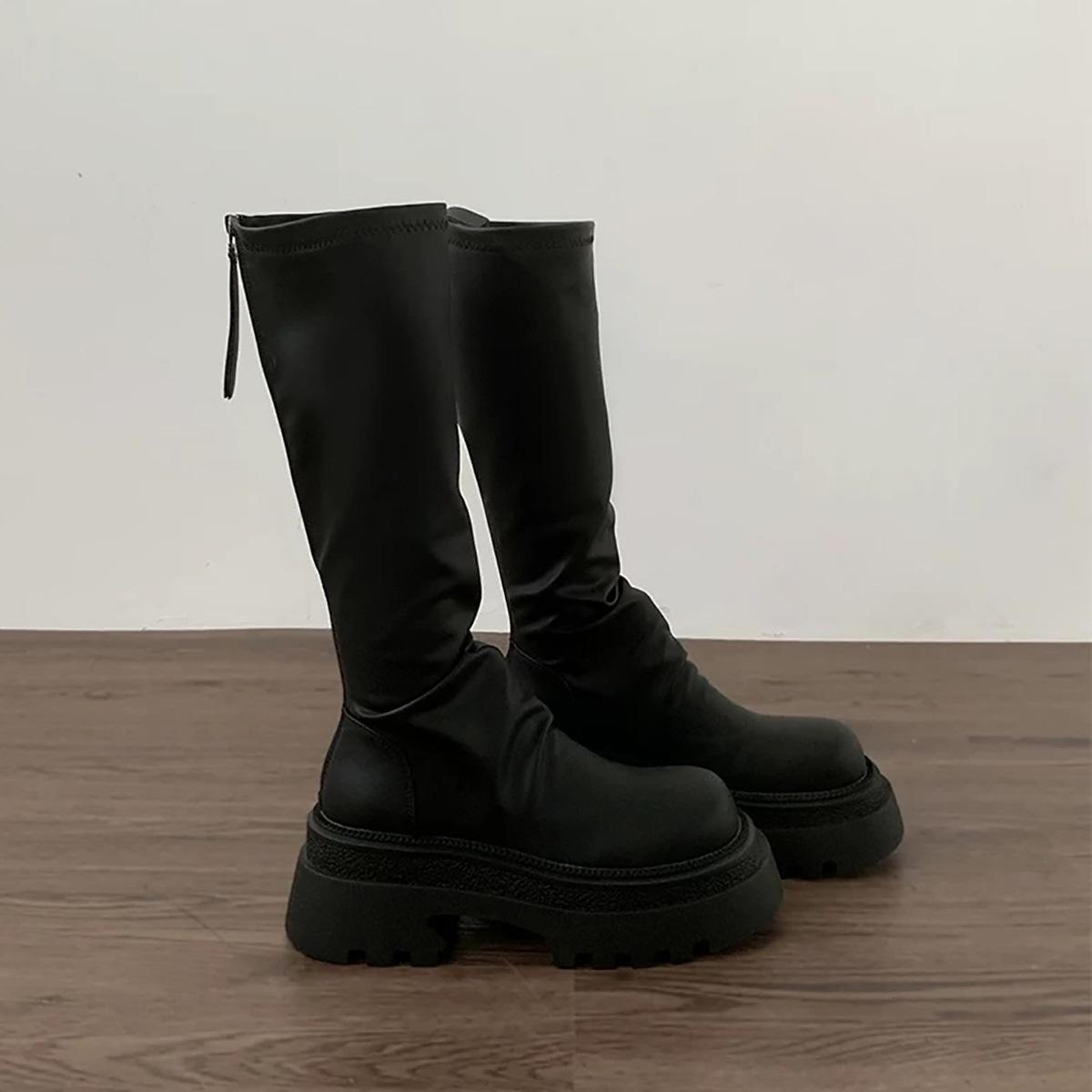 

Spice girl small thick-soled boots women s 2025 summer new models but knee height and thinness knight boots 35