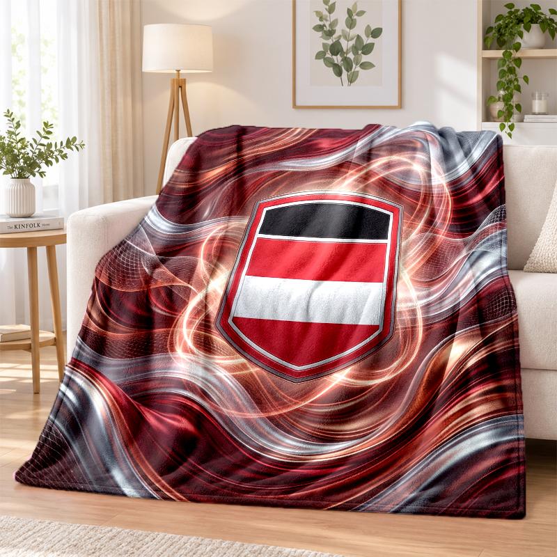Austria Football Printed Flannel Blanket Warm Comfort Bed Throw For Indoor Home Decoration