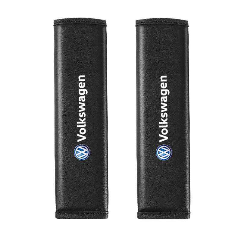 2026 Hot For Volkswagen VW 2Pcs Car Leather Seat Belt Cover Shoulder Protection Cushion For VW GTI Polo Golf Passat Tiguan Arteo