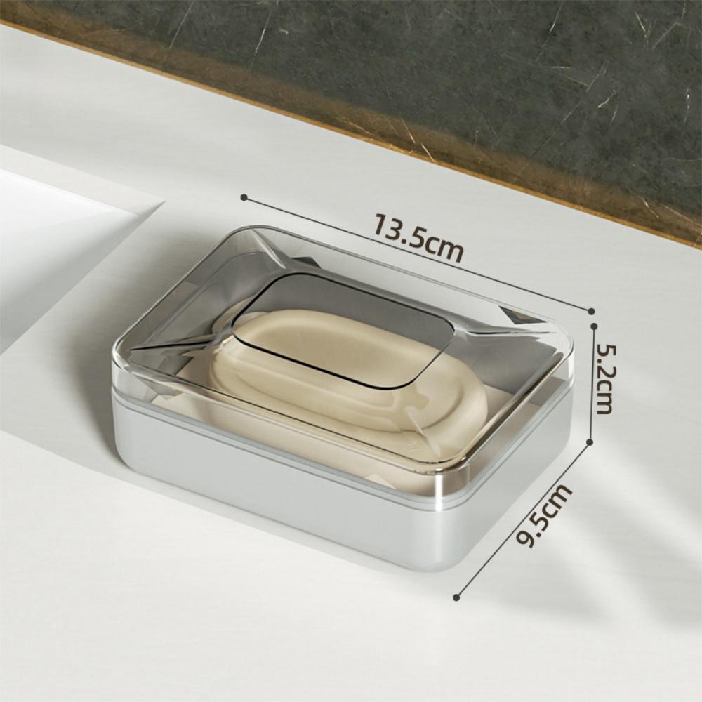 Bathroom Waterproof Soap Box Travel Portable Countertop Soap Box Creative Transparent Plastic Soap Storage Box With Lid Case