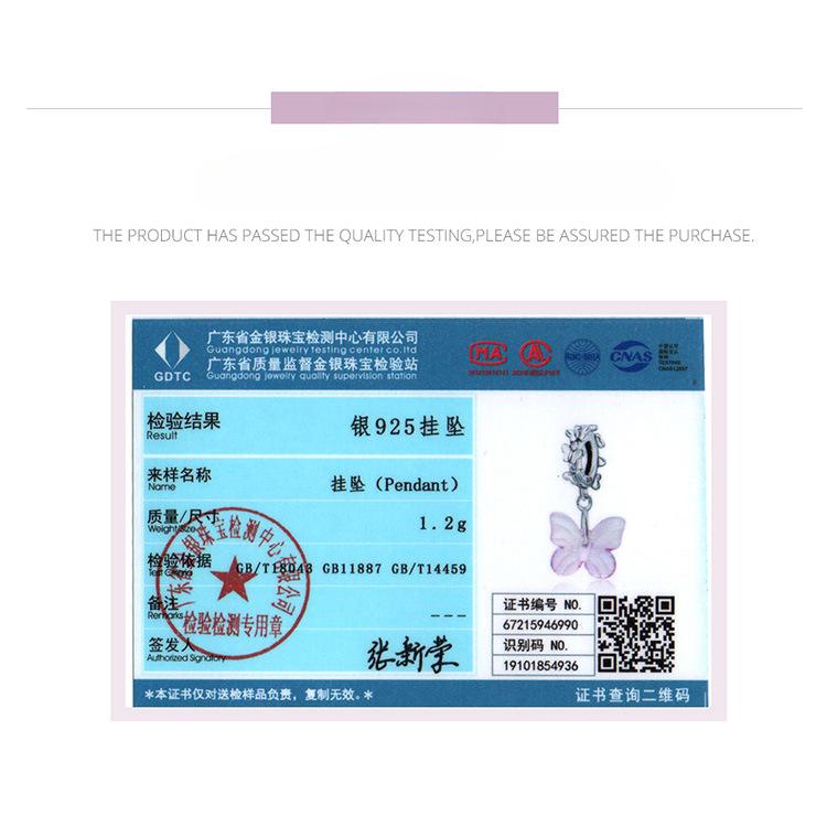 Glazed Butterfly Diy Bracelet Beaded, Dream Girl Sterling Silver Pendant Accessories Scc2087