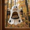 Weather Resistant Bird Feeder Halloween Ghost Feeder, Outdoor Hanging Big Mouth Wild Feeding Resin for Yard Station, Spooky Statue Outside Garden