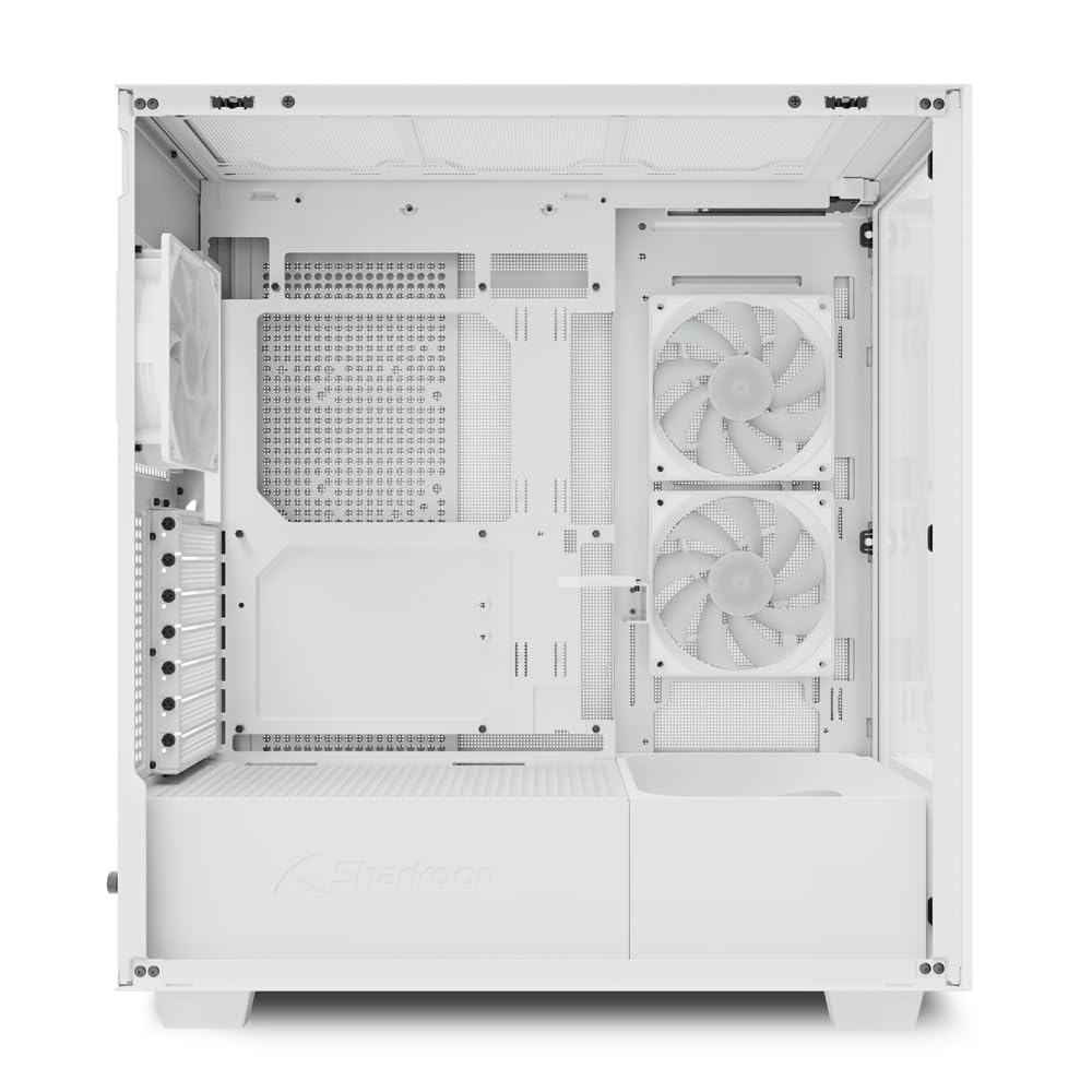 Sharkoon Mid Tower PC Case REBEL C60 RGB White Compatible with Standards Equipped with 4 ARGB Fans Glass REBEL C60 RGB WT Japanese Authorized