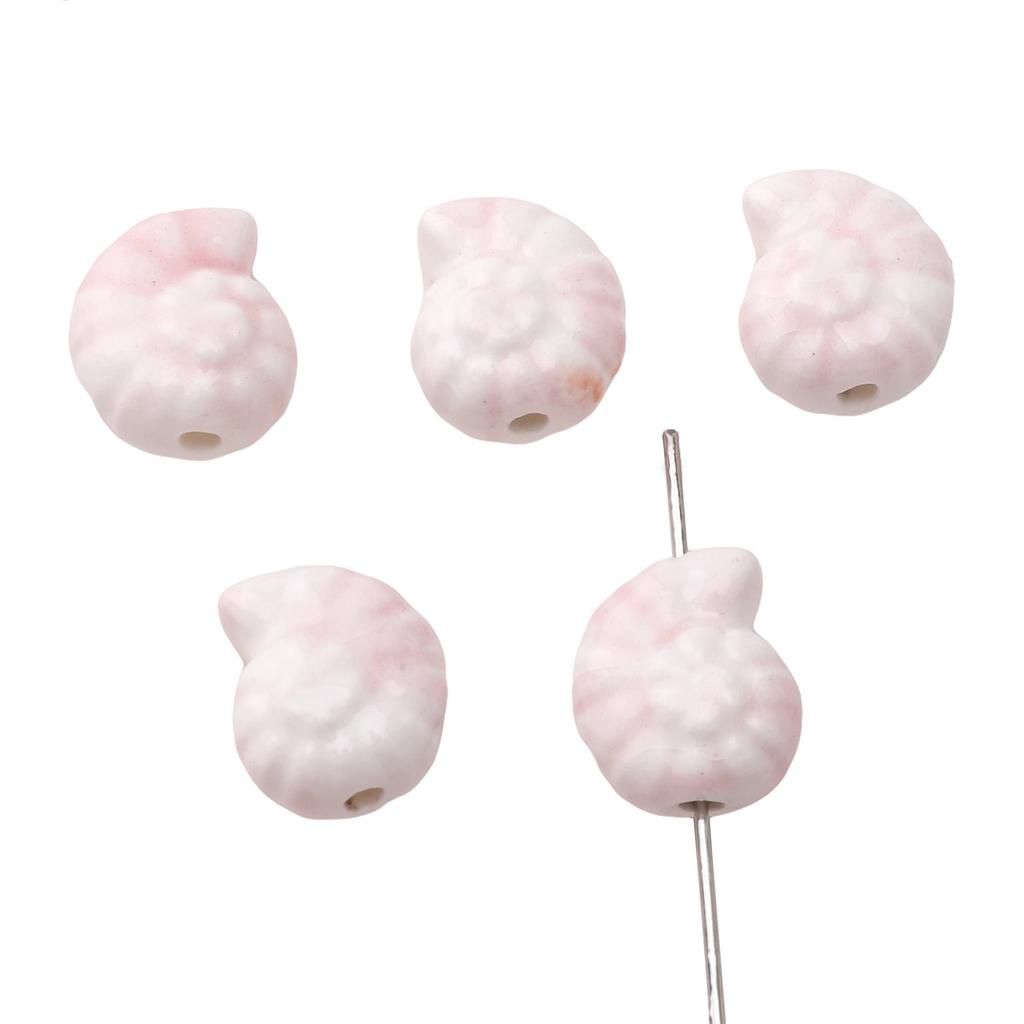2Pcs Ceramic Ink Splashing Dyeing Beads Conch Whelk Sea Snail Charm For DIY Accessories Jewelry Making