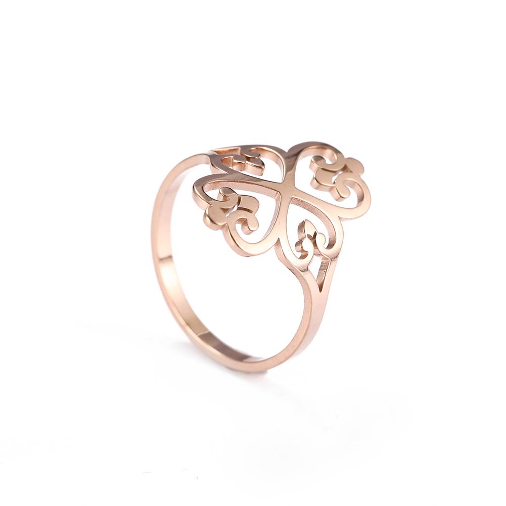 Cazador Vintage Flower Filigree Ring Women Gold Color Stainless Steel Finger Rings Jewelry Anniversary Birthday Mother Gift
