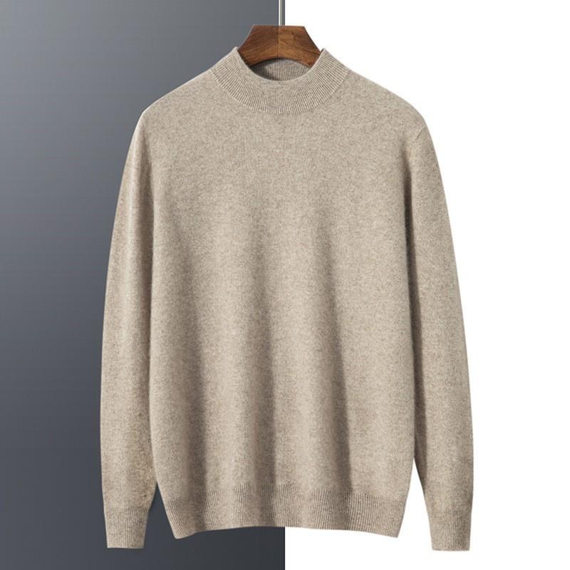 New semi-turtleneck cashmere sweater pullover thickened sweater wool bottomed knitted sweater