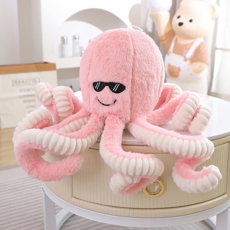 Octopus Face Smiling Plush Toy Stuffed Doll Bedroom Decoration Cute Kids Gift