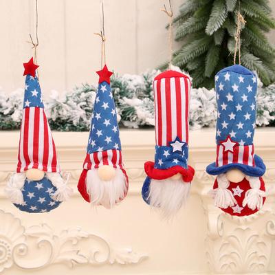 Unabhängigkeitstag Puppenanhänger Set Ein Set von 4 Festlichen Tiefwald Älteren Zwerg Set Puppenanhänger