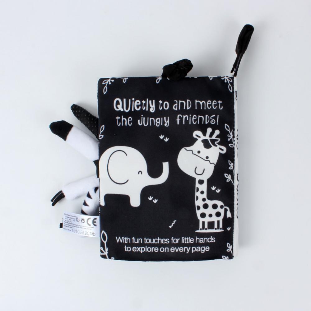 0-36M Baby Early Learning Toy Tail Cloth Book Parent-child Interactive Sound Paper Puzzle Cloth Book Rattle