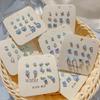 2024 New Blue Tone Silver Stud Earrings for Women