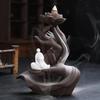 2026 Incense Burner Buddha's Hand Guanyin Lotus Back Incense Burner Ornaments Indoor  Purple Sand Antique Sandalwood