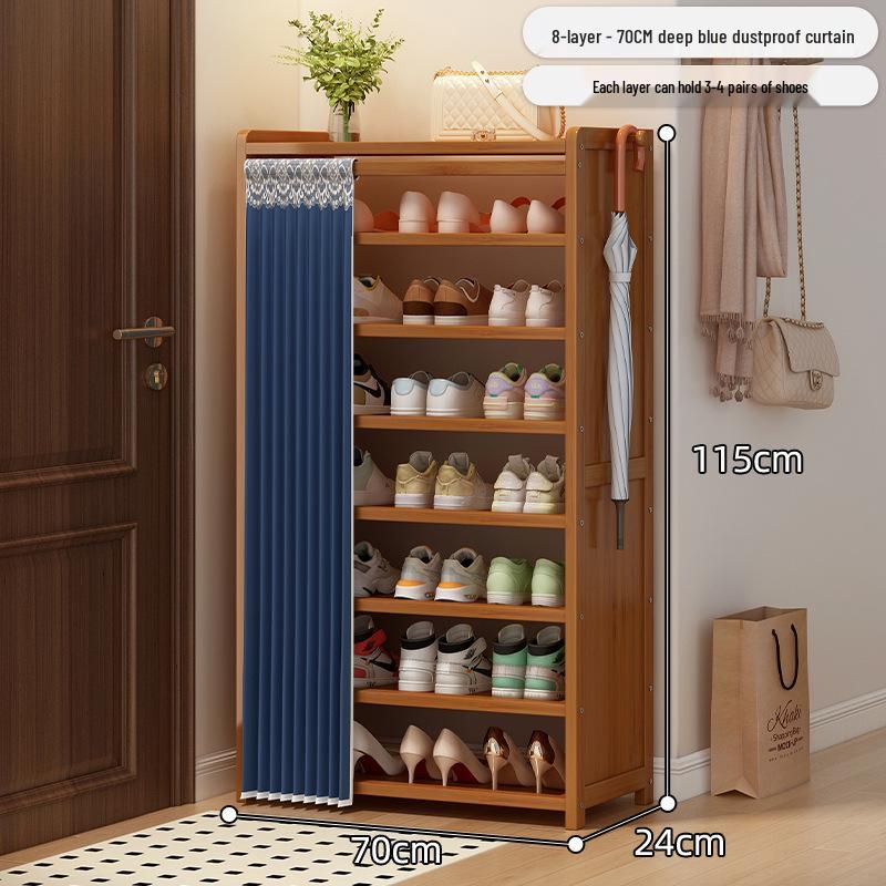 Bamboo Shoe Rack: Multi-Layer Dustproof Cabinet for Compact Home Storage