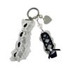 Charm Ballet Flat Key Holder Crystals Embellished Lace Ribbon Jewelry Purse Charm