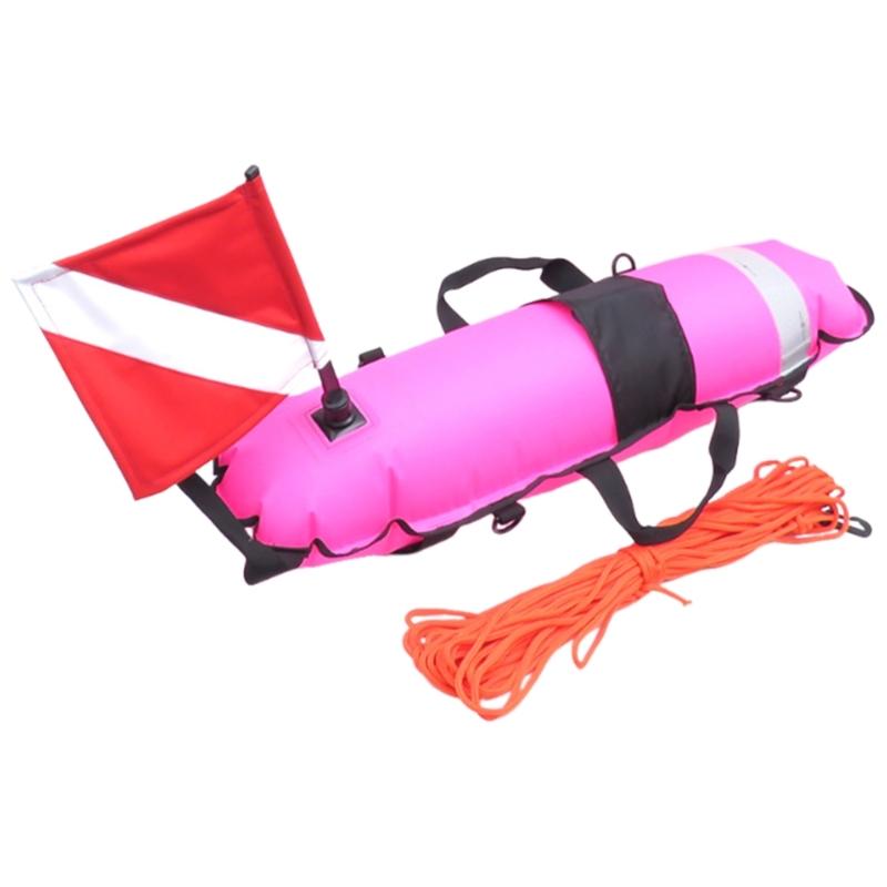 Diver Down Safety Surfaces Marker With Flag And Rope Scubas Diving Surfaces Marker Signal Float Spearfishing Float