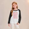 Kids' Fashionable Comfortable Christmas Print Neck Pullover Long Sleeve Top