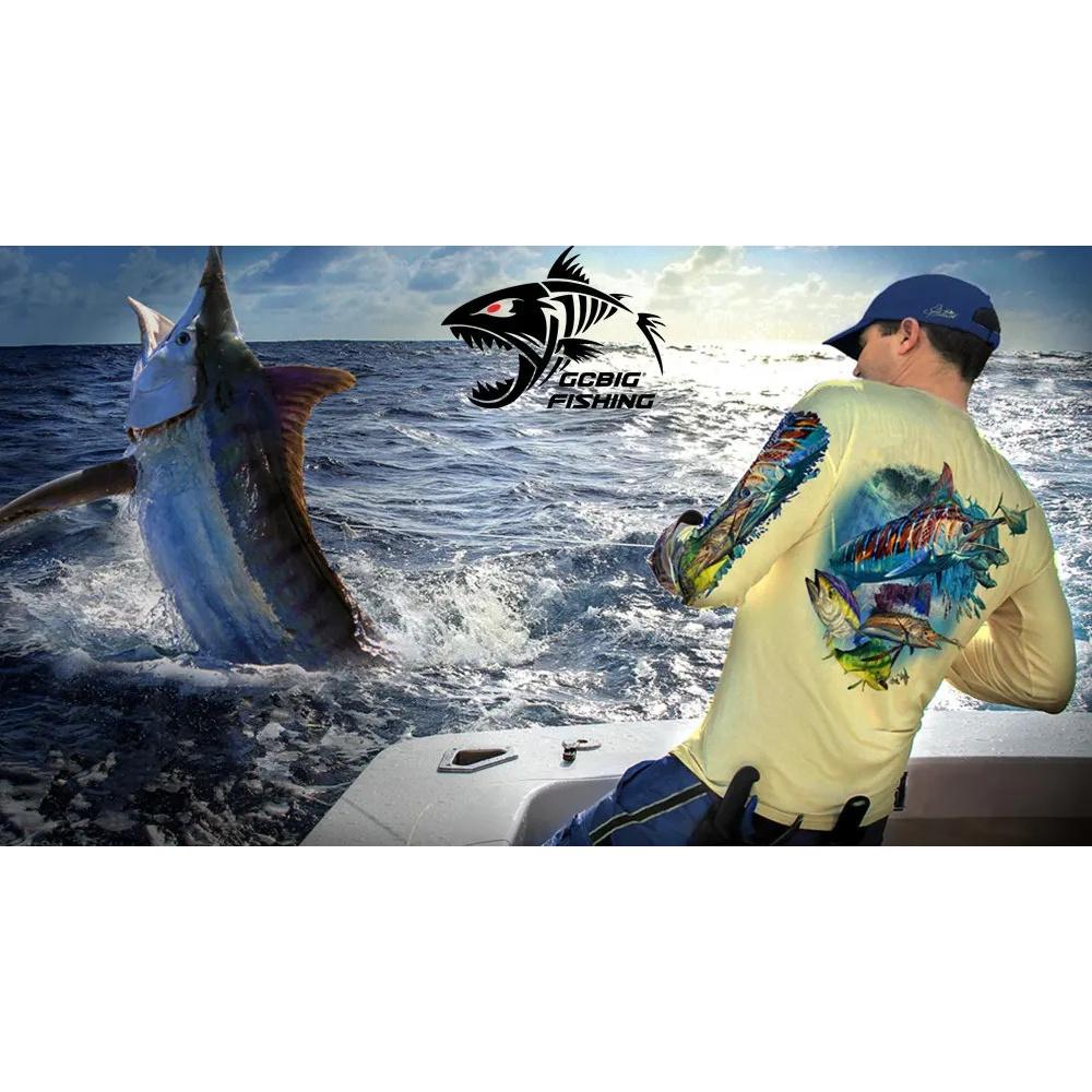 Fishing Hoodie T-shirts Men Long Sleeve Anti-Uv Sun Protection Hoodies Face Mask Apparel Hunting Jungle Camouflage Sea Fishing