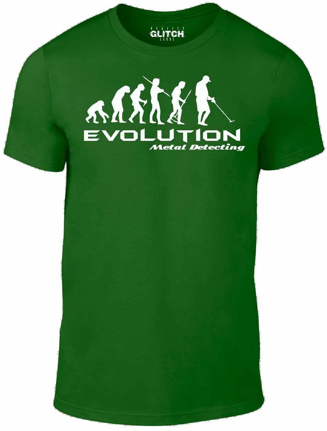 Metal Detector Evolution T Shirt Mens Womens Tees Top - Funny T-Shirt Mens Womens Tees Top Darwin theory hobby retro nerd 4XL