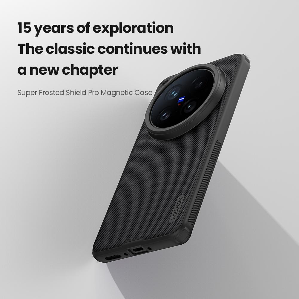 Pouzdro Nillkin Super Frosted Shield Pro s magnetickým povrchem, PC+TPU, nárazuvzdorným zadním krytem pro Vivo X200 Ultra