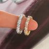 Huitan Bling Bling Promise Rings for Women Sparkling Cubic Zirconia Wedding Accessories  Color/Gold Color Fashion Jewelry