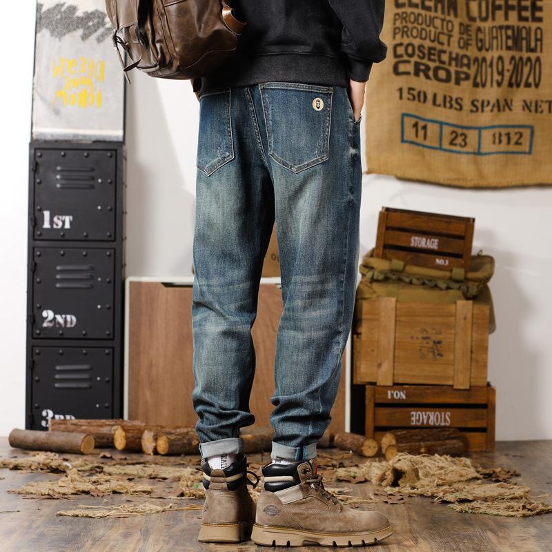 Harem Jeans Men's Autumn Cotton Straight Harem Trousers Men's Autumn American Fashion Brand Jeans Men's Autumn Winter