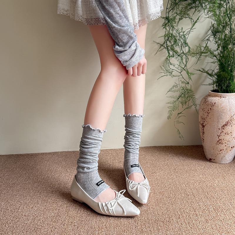 Mode Neu 2025 Mode Spitzschuh Damen Ballerinas mit Schuhen Weiche Schmetterlingsknoten Damen Slipper Flache Damenschuhe