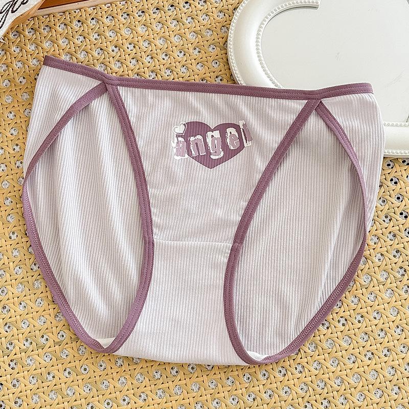 Damska Antybakteryjna Dziewczęca Bielizna Seksowne Majtki z Wysokim Rozcięciem Oddychający Krocze Słodkie Czyste Pragnienie Majtki