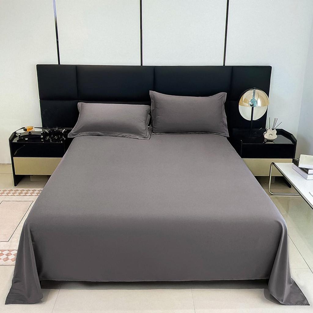 Solid Color Bed Sheet Set, Cotton Household Bedding, Dormitory Bedding, Plain Sheet For Twin Size Beds, Soft Cotton Bed Linen