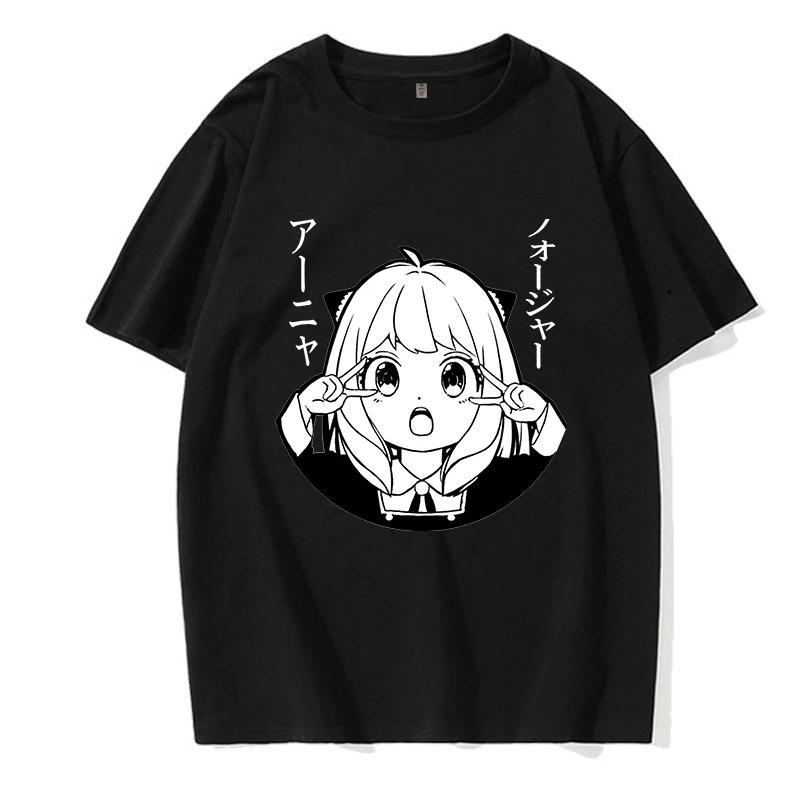 Y2k Shirt Anya Forger spy x family Anime T Shirt Kawaii Cartoon Mens/Women Tops Harajuku Unisex Fashion Streetwear Manga Tshirt