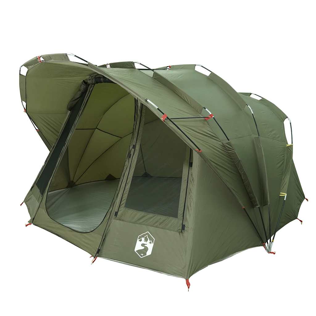 Vidaxl Fishing Tent, 5-Person, Olive, Waterproof