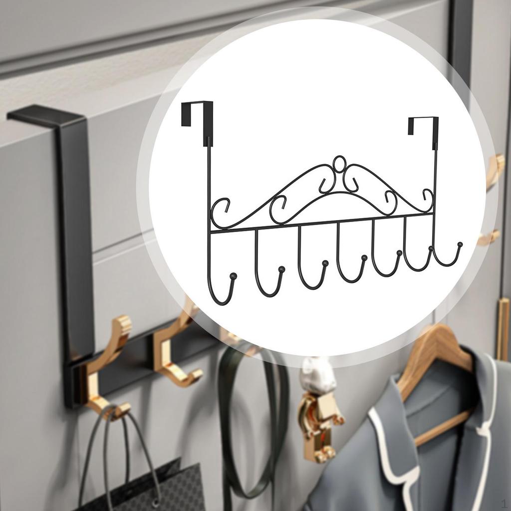 over The Door Hooks 7 Bathroom Accessories Storage Hanger Hook Coat for Hanging