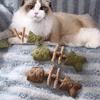 Realistic Fish Shaped Cat Chew Toy Durable Teething Bone For Kittens With Silvervine And Catnip