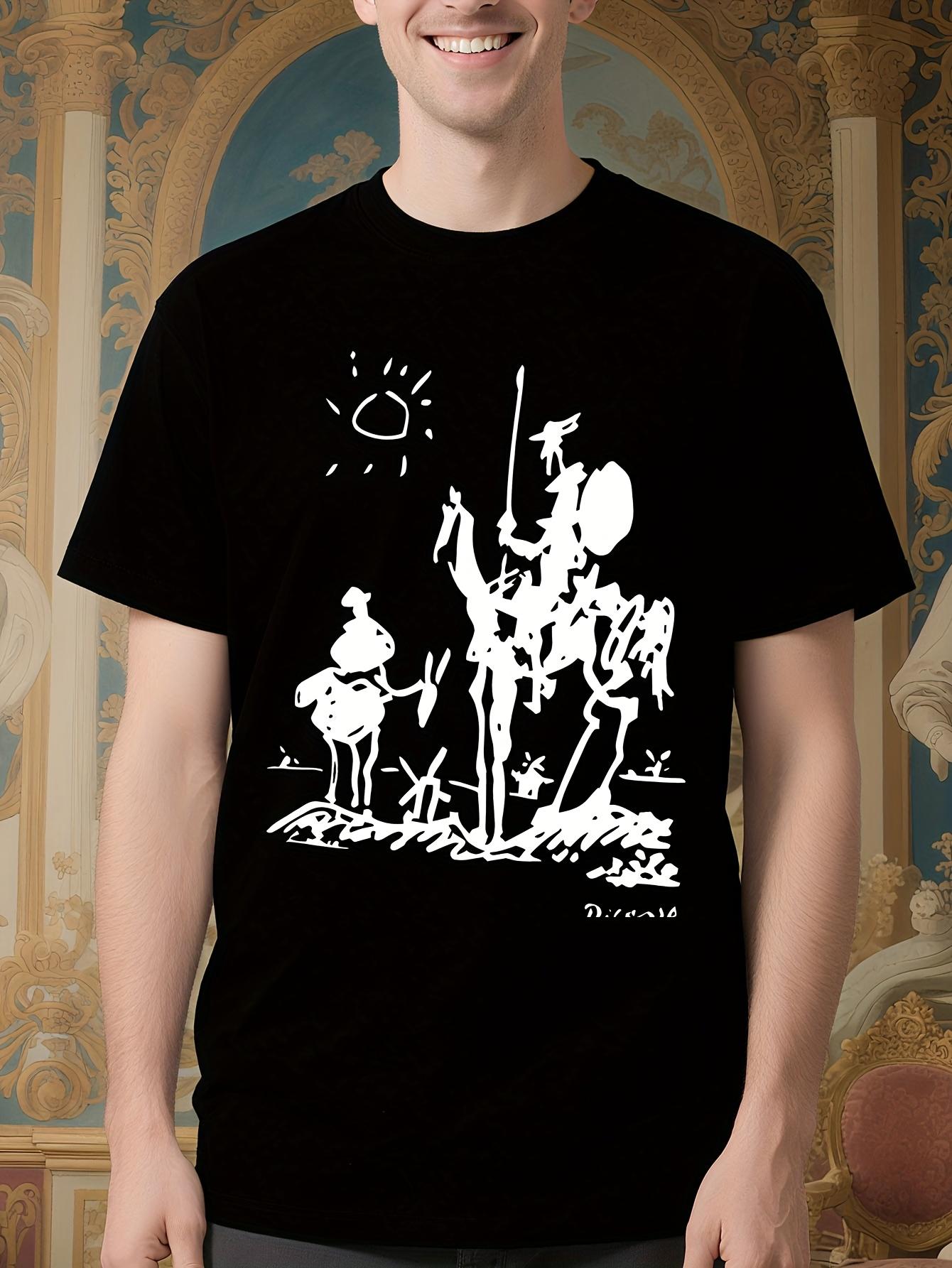 Picasso Don Quixote Graphic Tshirt - Black and White Mini... XXXXL