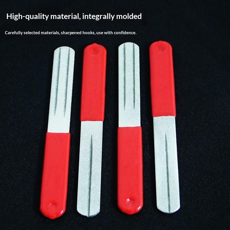 1Pcs Anti-Skid Portable Three Grooves Sharpeners Adamas Fishing Hook Sharpener Edc Grinder Accessories For Fishing Tools