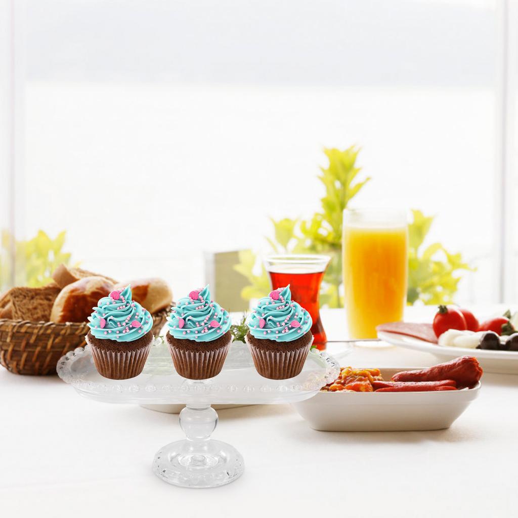 Dessert Tray Party Exquisite Fruit Base Food Decorative Crystal Glass Snack Plate