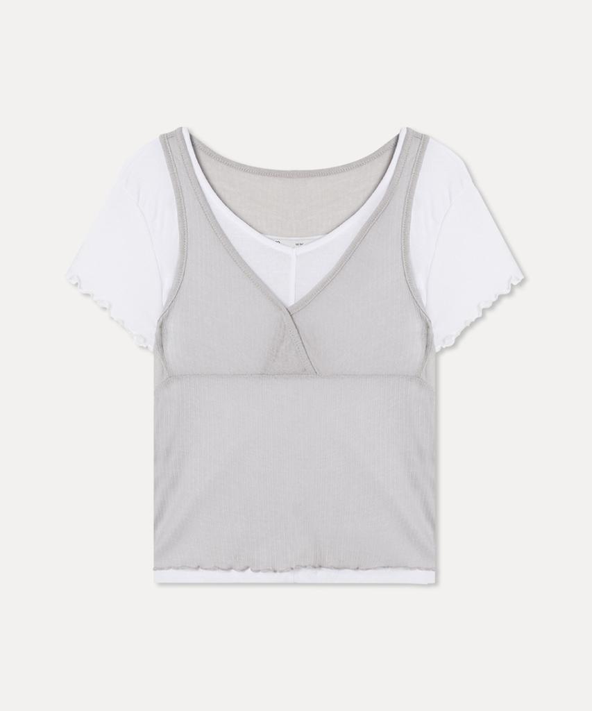 MIXXO Layered Short Sleeve T-Shirt Re Lwg302A_Miwhwg52Qa