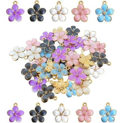 10/20/30 pièces de pendentifs de fleurs en alliage, petits pendentifs de fleurs, colliers, boucles d'oreilles, bracelets, pendentifs, accessoires de bijoux DIY, pendentifs