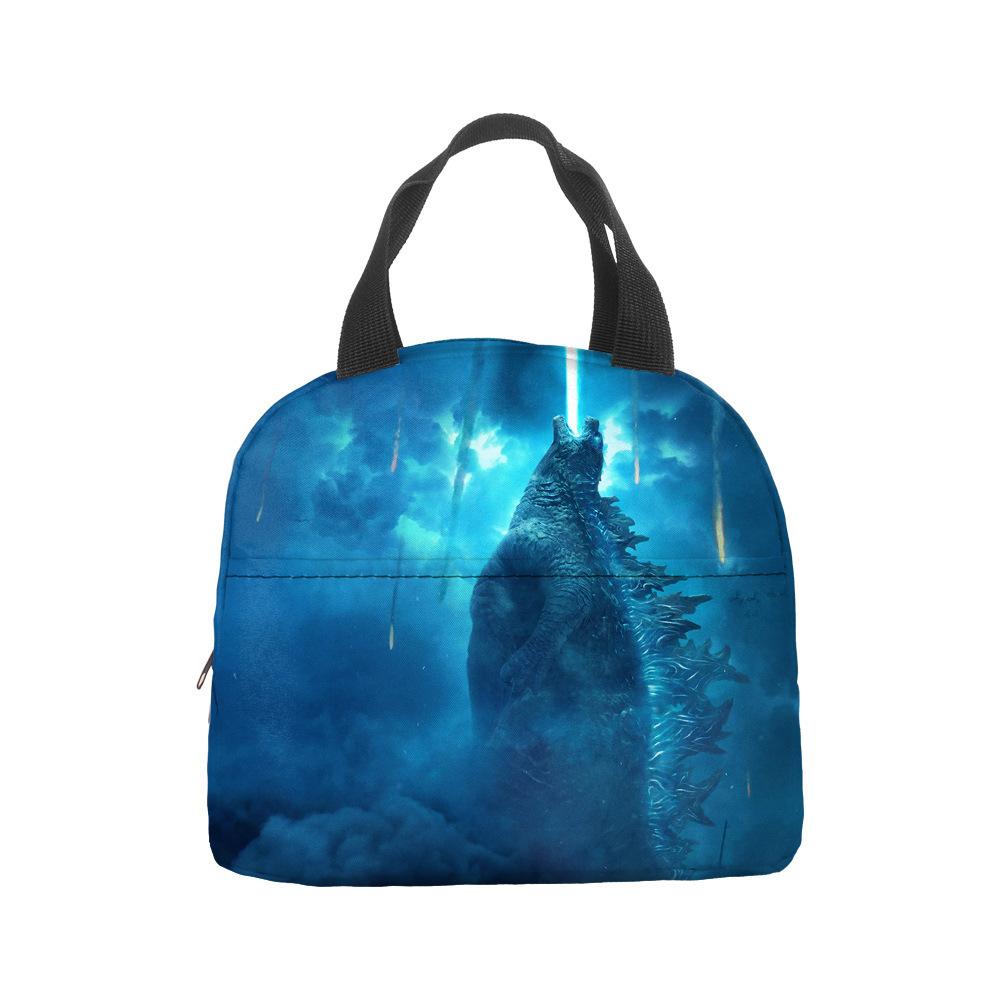 Godzilla Vs Kong Anime Lunch Bento Insulation Tote Bag Godzilla Vs King Kong Hand Ice Bag